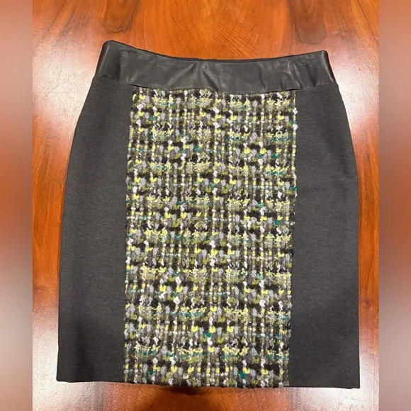 Per Se Black and Green A-Line Skirt, size 10 - Picture 3 of 9